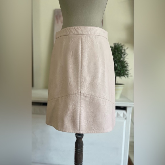 Zara Olive Leatherette Skater Skirt High Waist